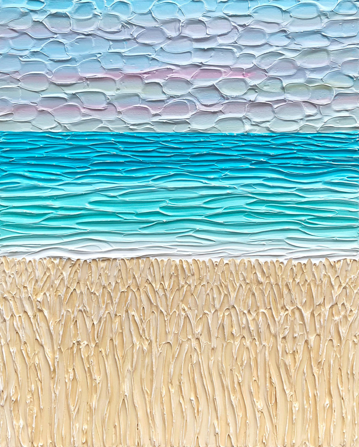Beach Reeds by Sunset Textured Impasto landscape – The Online Art Gallery