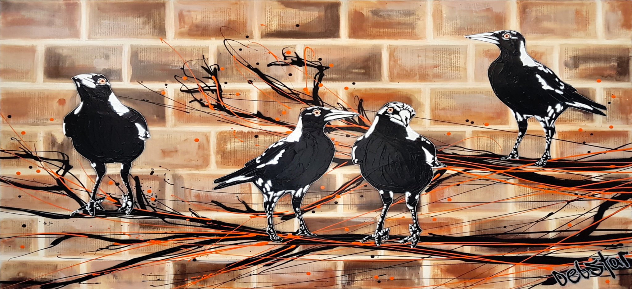69164a62e1b8ea140711df10_magpie-mischief-brick-wall-book-pages-pop-popart-deborah-lang-art-urban-canvas-1_1768604867269.jpg